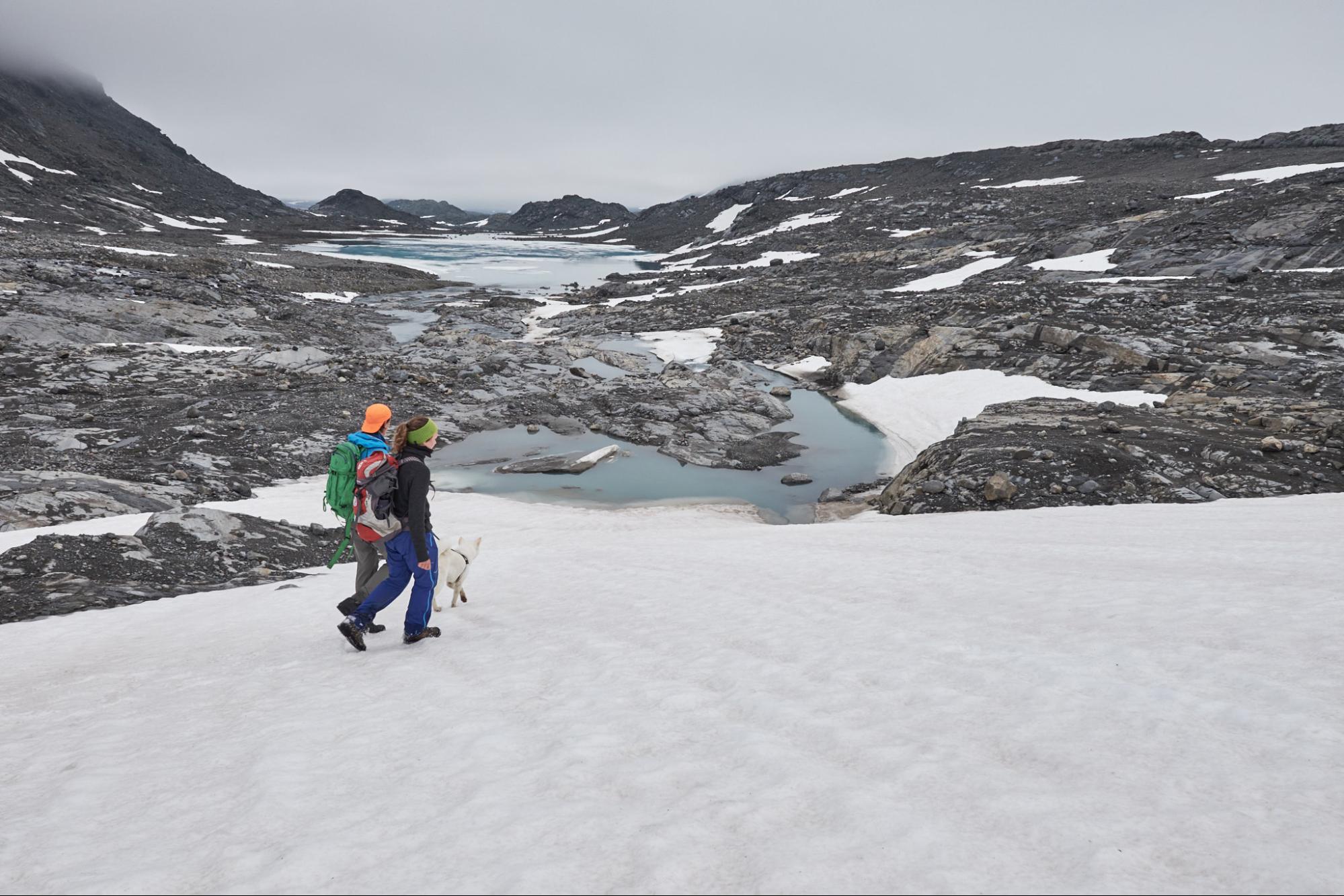 Turgåer i Mjølkedalen, på vei til Mjølkedalsbreen