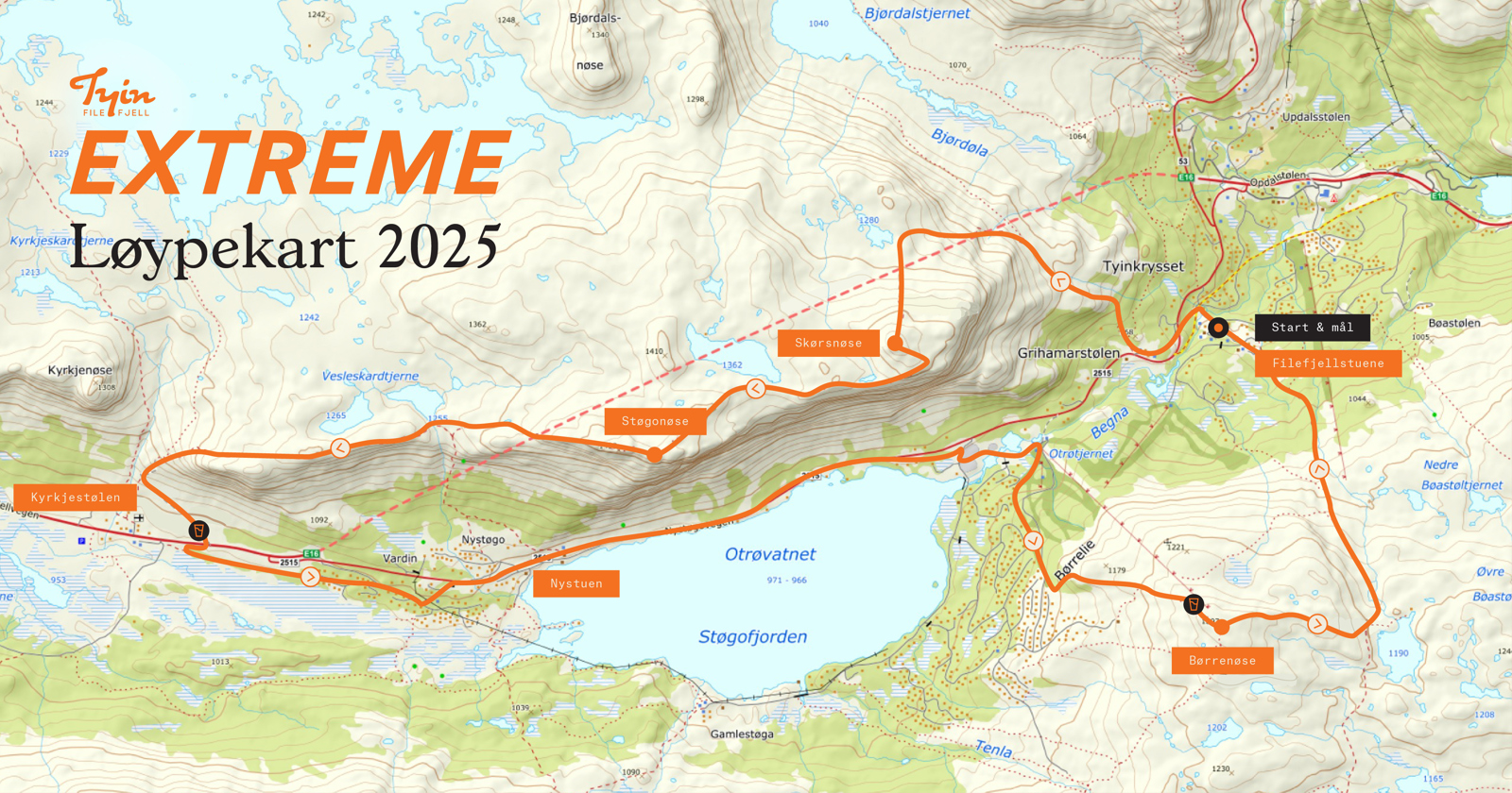 Løypekart Børrenøse Skyrace 2025